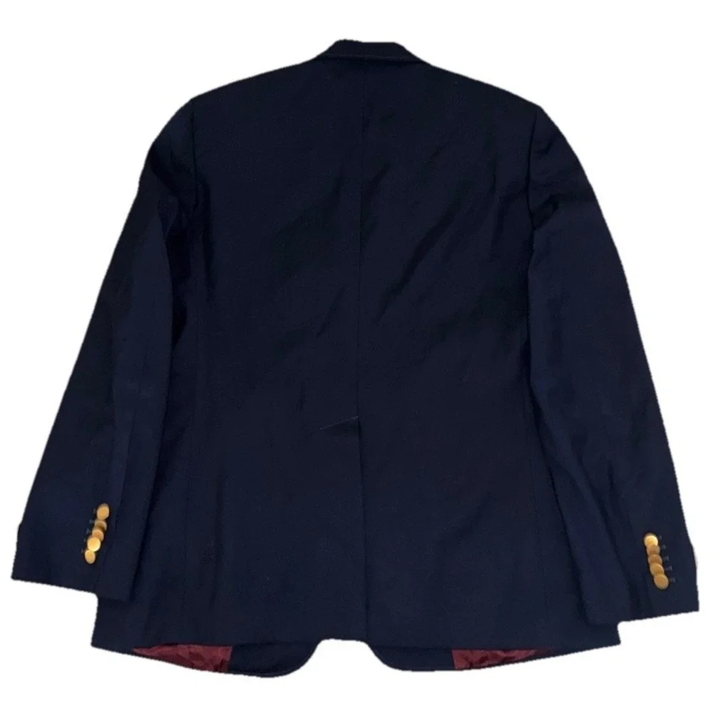 Gucci Uniform Blazer Men's 44 Navy Wool Mohair Gold Buttons